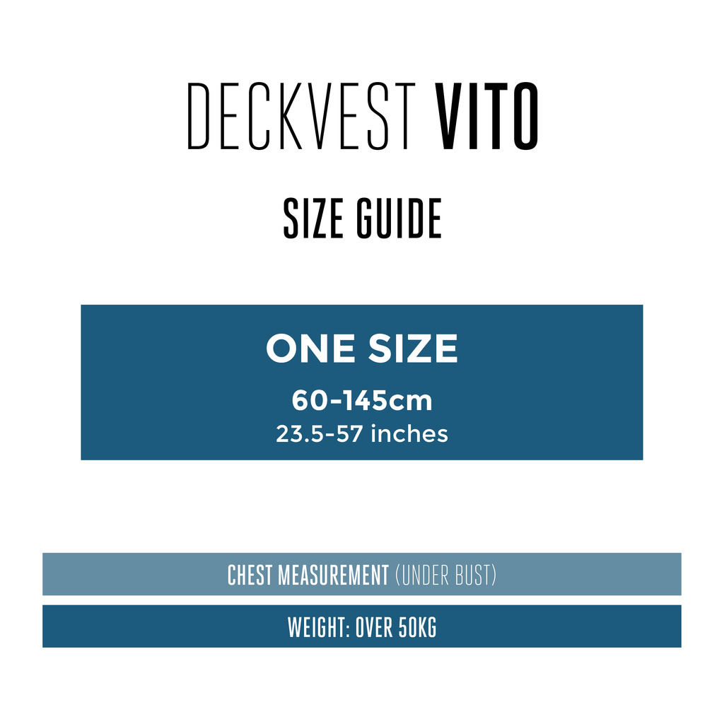 Spinlock Deckvest VITO Sizeguide 0 Size Chart